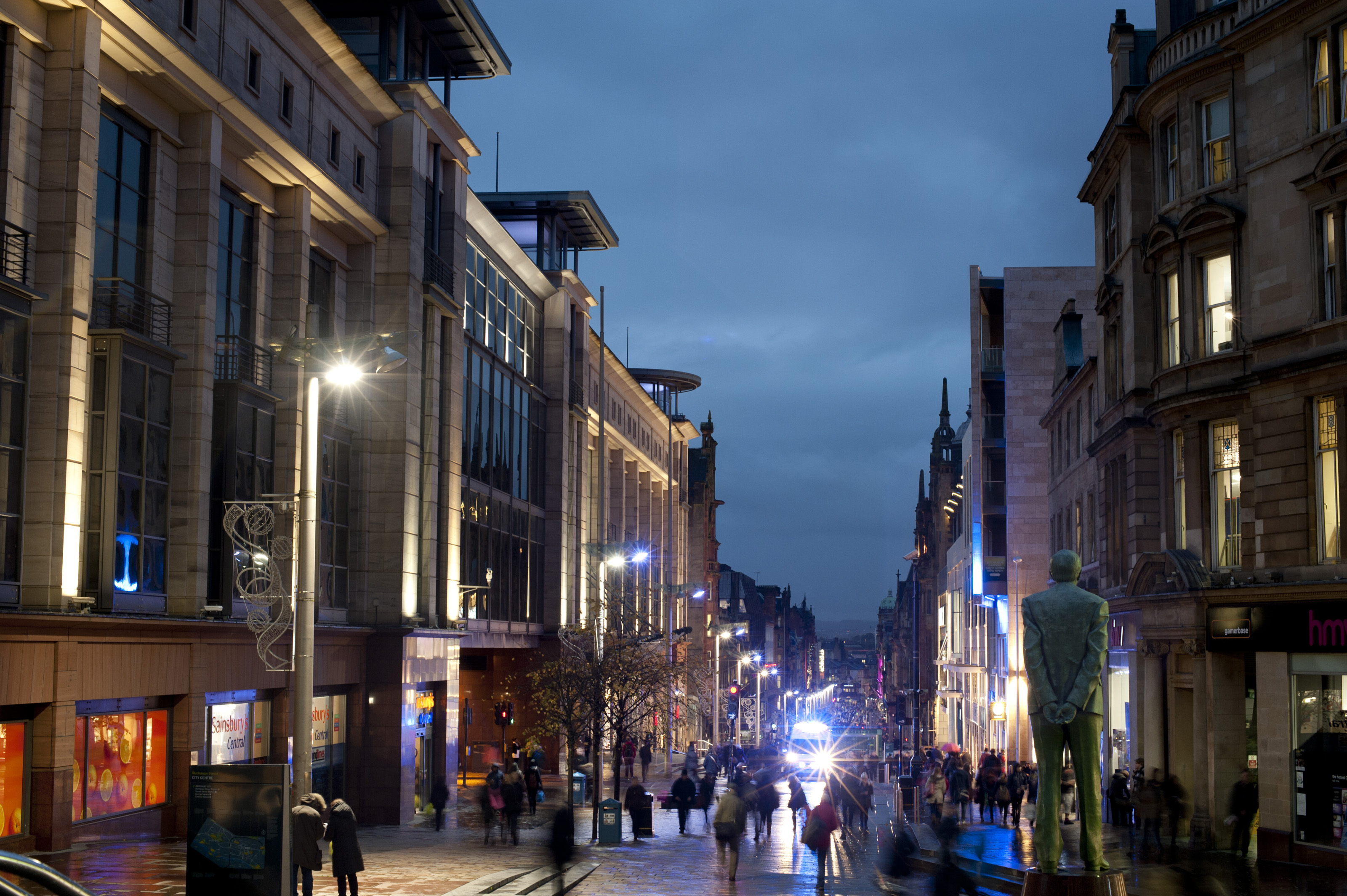 Buchanan Street, Glasgow at night-8434 | Stockarch Free Stock Photos