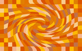 orange checked background with a twisting spiral distortion, halloween colour palette