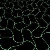 a computer generated background of wavy green lines on a black backdrop