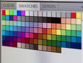 computer design - a colour picker showing an array of colours to choose from