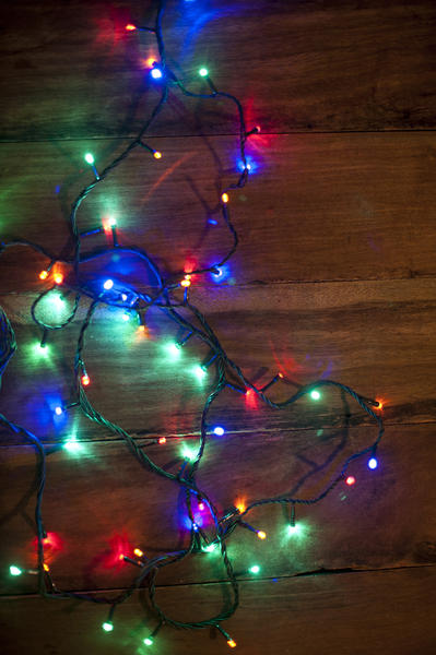 Sparkling garland of colorful Christmas lights-9211 | Stockarch Free Stock Photos