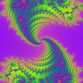 an infinite repeating fractal patter with rainbow colours