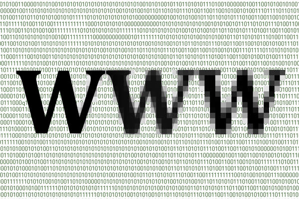 the letters www (world wide web) on a background of digital 1&#039;s and 0&#039;s