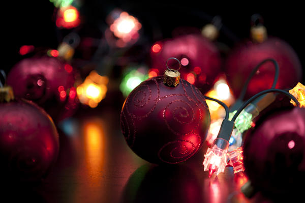 Christmas baubles and colourful party lights-6358 | Stockarch Free ...