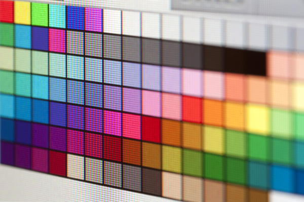 close up on a computer colour picker