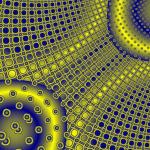 a fractal background of curved squres with creates an op-art shimmering effect