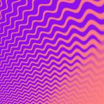 pattern of pink and purple sinusoidal waving lines