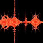 a futuristic fractal background with red twisted lines