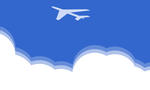 simple cloud illustration and aircraft symbol
